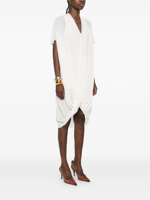 MM6 Maison Margiela V-neck draped midi dress - White - zdjęcie produktu nr 2