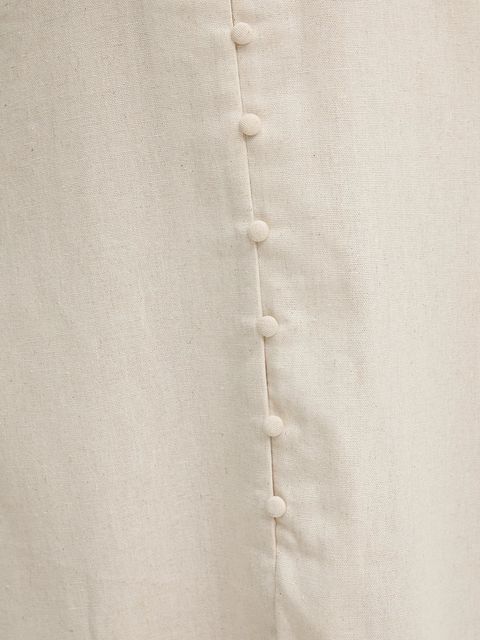 Answear.LAB sukienka z lnem kolor beżowy midi prosta