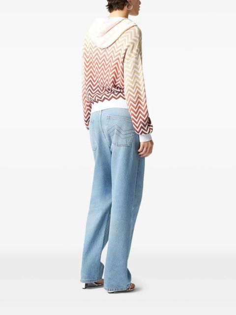 Missoni chevron-knit hoodie - Neutrals