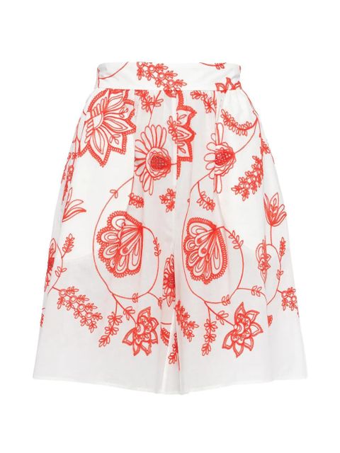 ERES floral-embroidered bermuda shorts - White - zdjęcie produktu nr 1