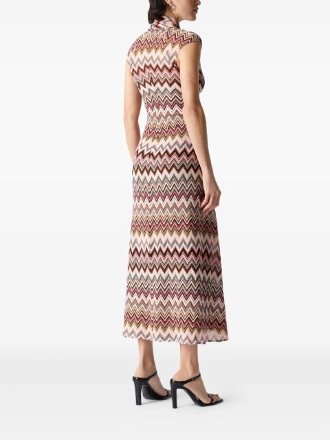 Missoni zigzag-pattern midi dress - Brown