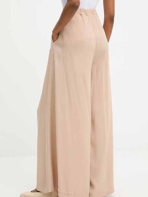 Answear.LAB spodnie damskie kolor beżowy szerokie high waist