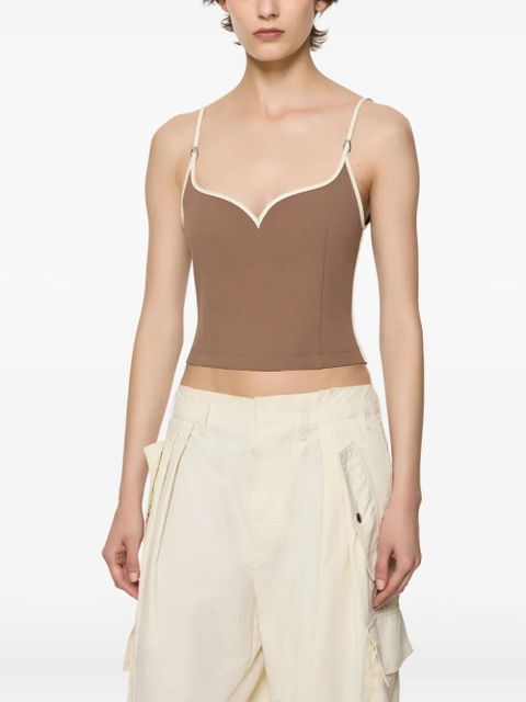 Paris Georgia Heart trim-detail top - Brown