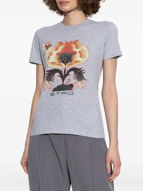 ETRO floral-print T-shirt - Grey