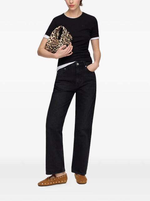 GANNI Betzy cropped flared jeans - Black