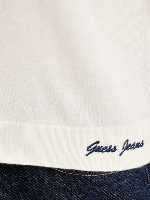 Guess Jeans kardigan z domieszką wełny damski kolor beżowy lekki W5YR32 Z3HO2