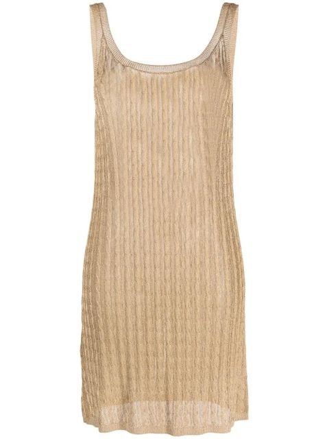 Prada knitted sleeveless midi dress - Gold - zdjęcie produktu nr 1