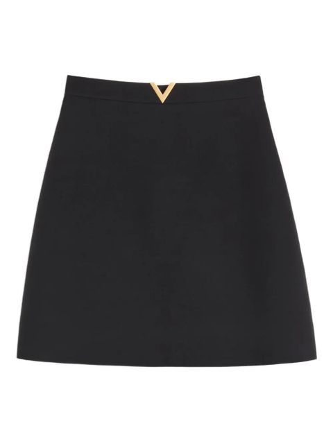 Valentino Garavani short Crepe Couture skirt with V Gold - Black - zdjęcie produktu nr 1