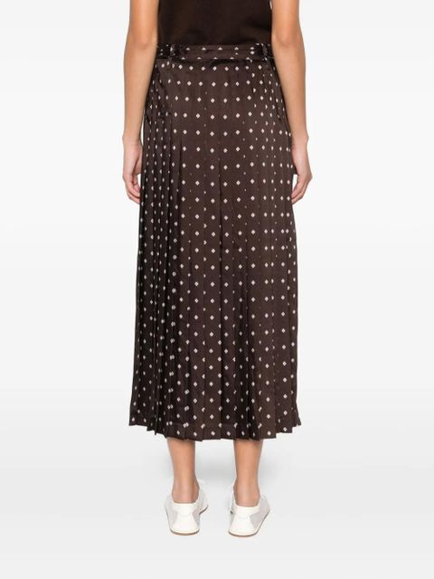 SANDRO pleated patterned midi skirt - Brown - zdjęcie produktu nr 2