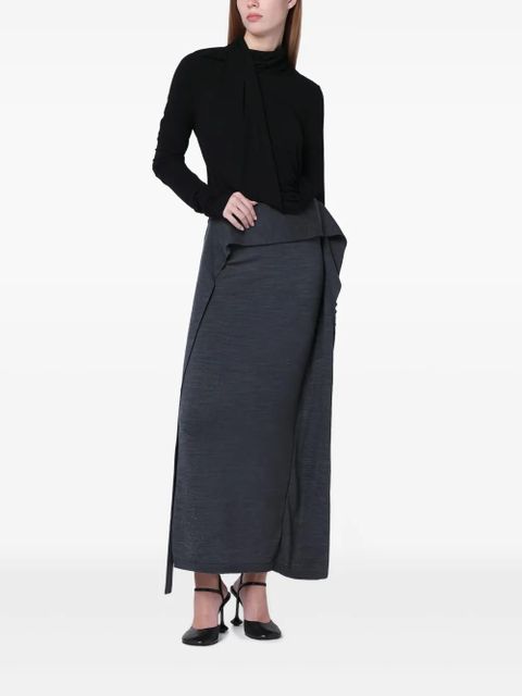 ENTIRE STUDIOS ribbed-knit long skirt - Grey