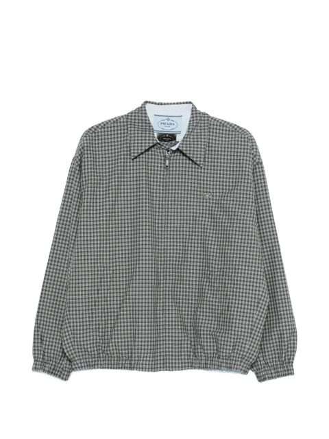Prada check-pattern zip-fastening jacket - Grey - zdjęcie produktu nr 1