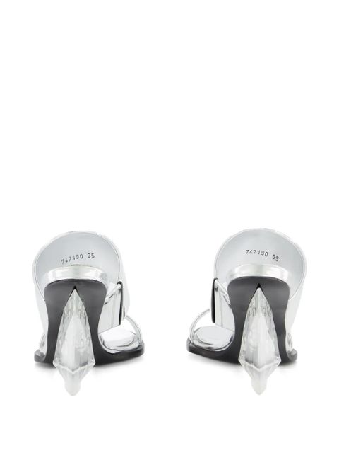 Alexander McQueen square-toe wedge-platform sandals - Silver