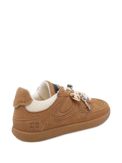GANNI round-toe charm sneakers - Brown