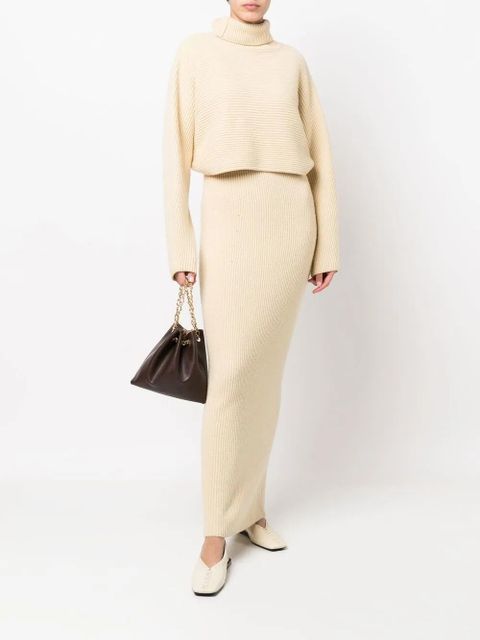 Nanushka chain-link top-handle tote - Brown