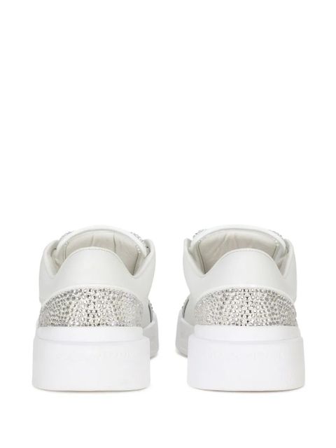 Dolce & Gabbana rhinestone-embellished leather sneakers - White - zdjęcie produktu nr 2