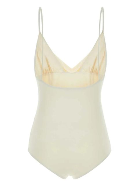 Magda Butrym draped detailing swimsuit - Neutrals