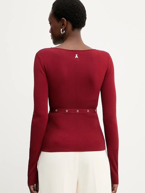 Patrizia Pepe sweter damski kolor czerwony lekki 8K0309 K274