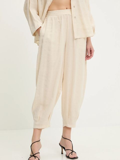 Answear.LAB koszula i spodnie damski kolor beżowy