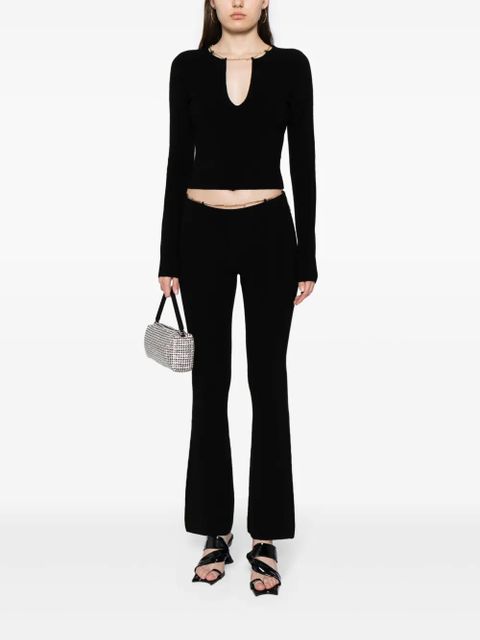 Alexander Wang ribbed chain-link flared trousers - Black - zdjęcie produktu nr 2
