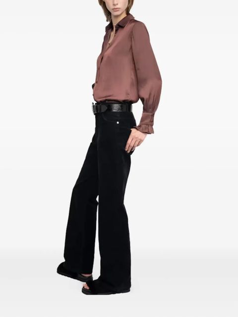 Zadig&Voltaire ruffled long-sleeve top - Brown