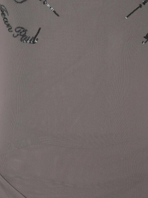 Jean Paul Gaultier embroidered long dress - Grey