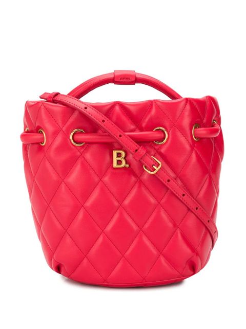 Balenciaga small B quilted bucket bag - Red