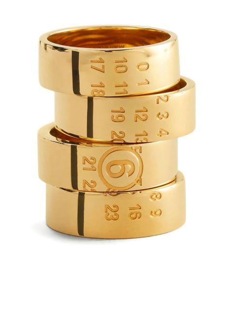 MM6 Maison Margiela engraved rings - Gold