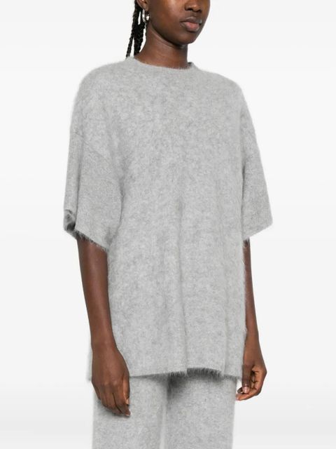 Nanushka short-sleeve cashmere knitted T-shirt - Grey