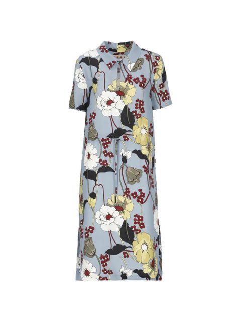Marni floral shirt midi dress - Blue - zdjęcie produktu nr 1