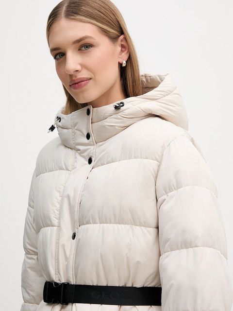 Geox kurtka SPHERICA kolor beżowy zimowa W5628K T3273