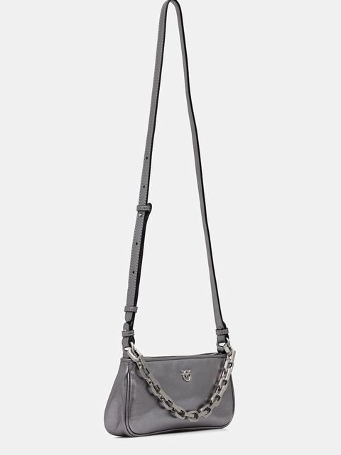 Pinko torebka skórzana Horizontal kolor srebrny 105069 A2O9