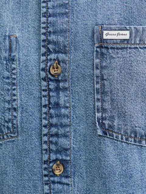 Guess Jeans sukienka jeansowa kolor niebieski mini prosta W5GK99 D5M81