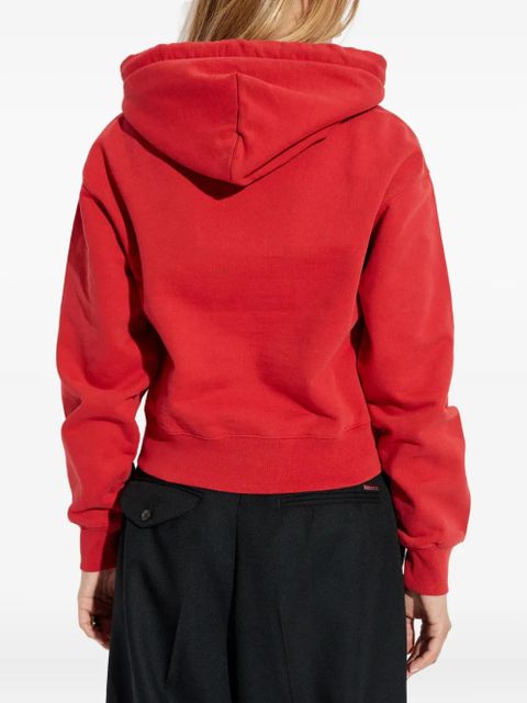 Jacquemus logo-patch hoodie - Red