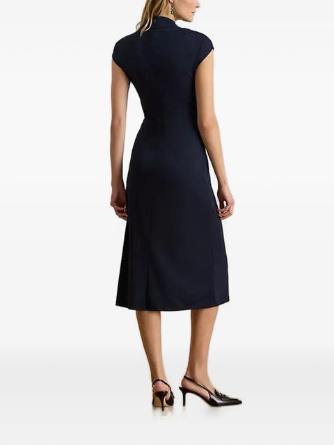 Lauren Ralph Lauren turtleneck twisted midi dress - Blue