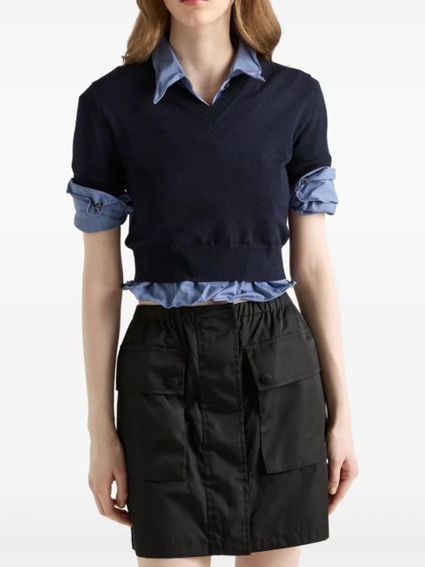Prada elasticated-waist mini skirt - Black