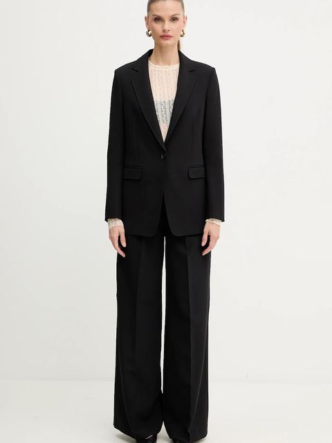 BOSS Orange marynarka kolor czarny jednorzędowa gładka 50549396