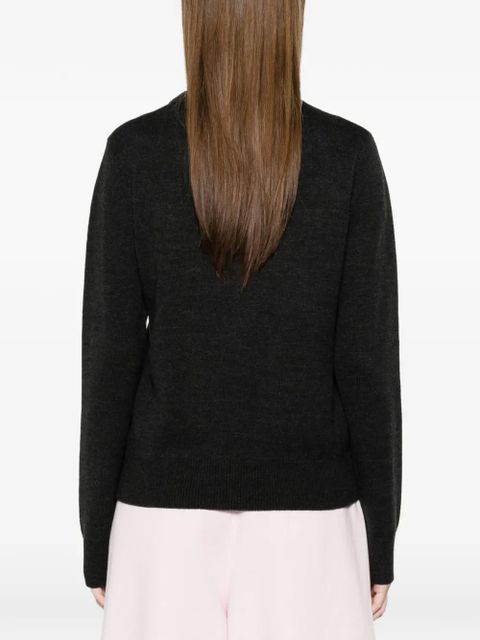 GANNI crochet-appliqué sweater - Black