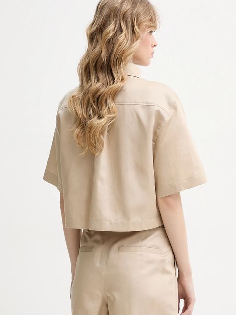 Moschino Jeans koszula z domieszką lnu