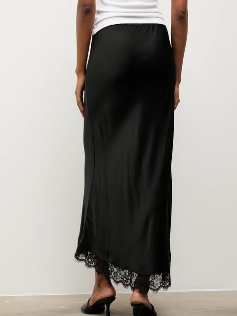 Answear.LAB spódnica kolor czarny maxi rozkloszowana