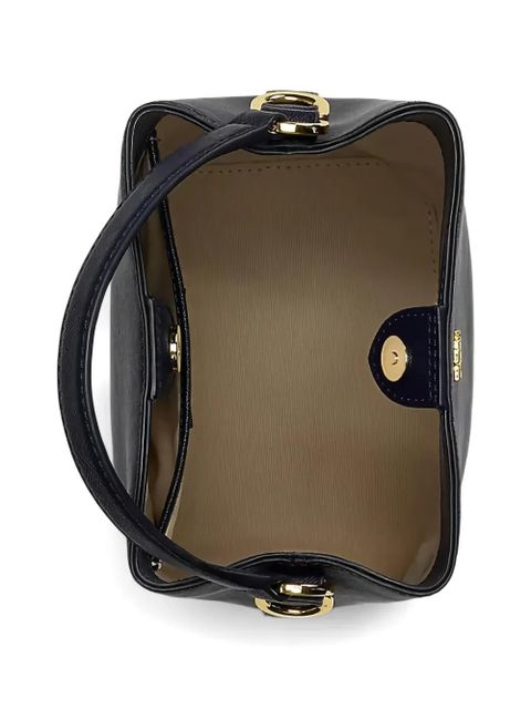 Lauren Ralph Lauren small Reese logo-detail top-handle leather tote bag - Blue