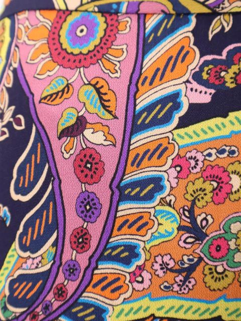 ETRO ruffled paisley skirt - Blue