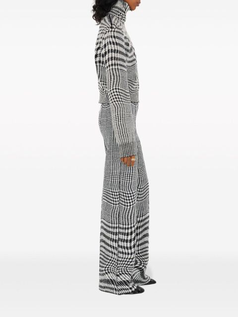 Burberry warped houndstooth jacquard wool-blend trousers - Black - zdjęcie produktu nr 2