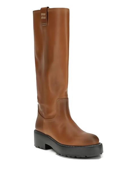 Miu Miu 55mm platform lug-sole knee-high boots - Brown - zdjęcie produktu nr 2