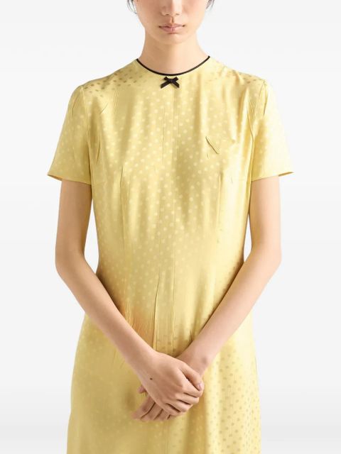 Prada polka-dot satin dress - Yellow