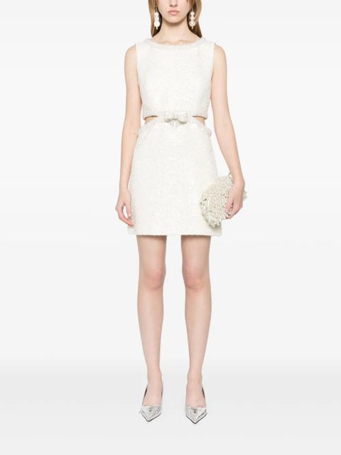 Self-Portrait bouclé mini dress - Neutrals - zdjęcie produktu nr 2