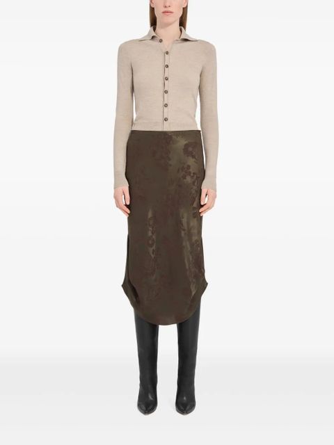MM6 Maison Margiela jacquard midi skirt - Brown - zdjęcie produktu nr 2