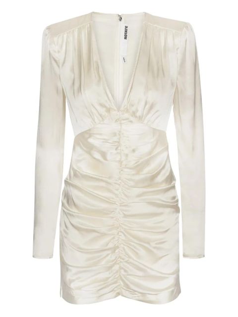 ROTATE BIRGER CHRISTENSEN gathered satin mini dress - Neutrals - zdjęcie produktu nr 1