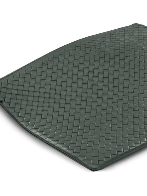 DRAGON DIFFUSION A4 woven leather clutch bag - Green