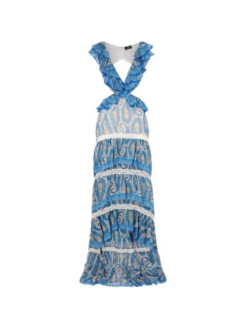 ETRO cut-out ruffled dress - Blue - zdjęcie produktu nr 1
