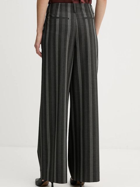 Mos Mosh spodnie EVINE damskie kolor szary szerokie high waist 173851